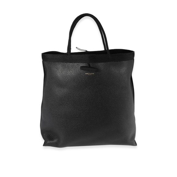 Saint Laurent Black Grained Leather Passamaneria Patti Tote - Picture 1 of 5